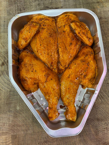 Spatchcock Chicken with a Piri Piri glaze